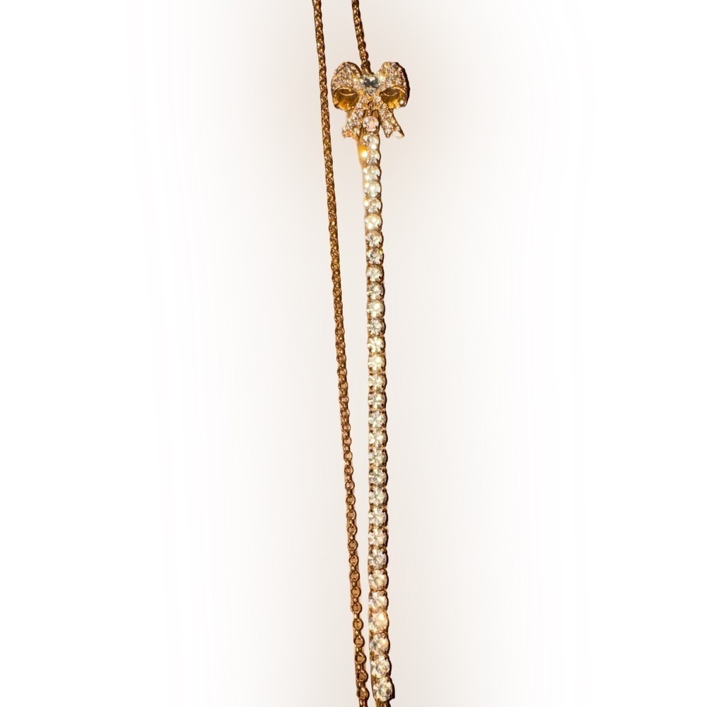 NWT Betsey Johnson Strawberry Long Pendant Necklace Pink & Gold - Picture 5 of 7